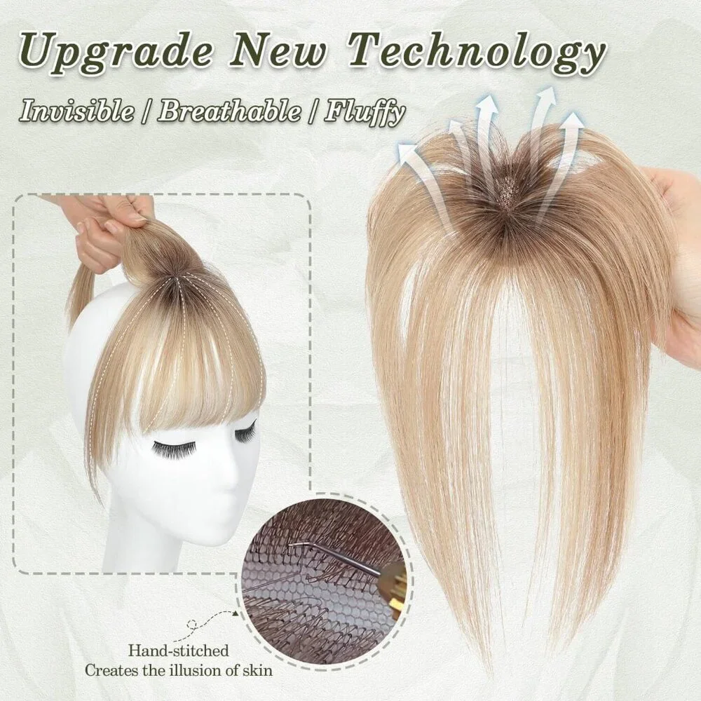 Human Hair Clip in Bangs 360° Coverage Easy to Use Natural Look Daily Use